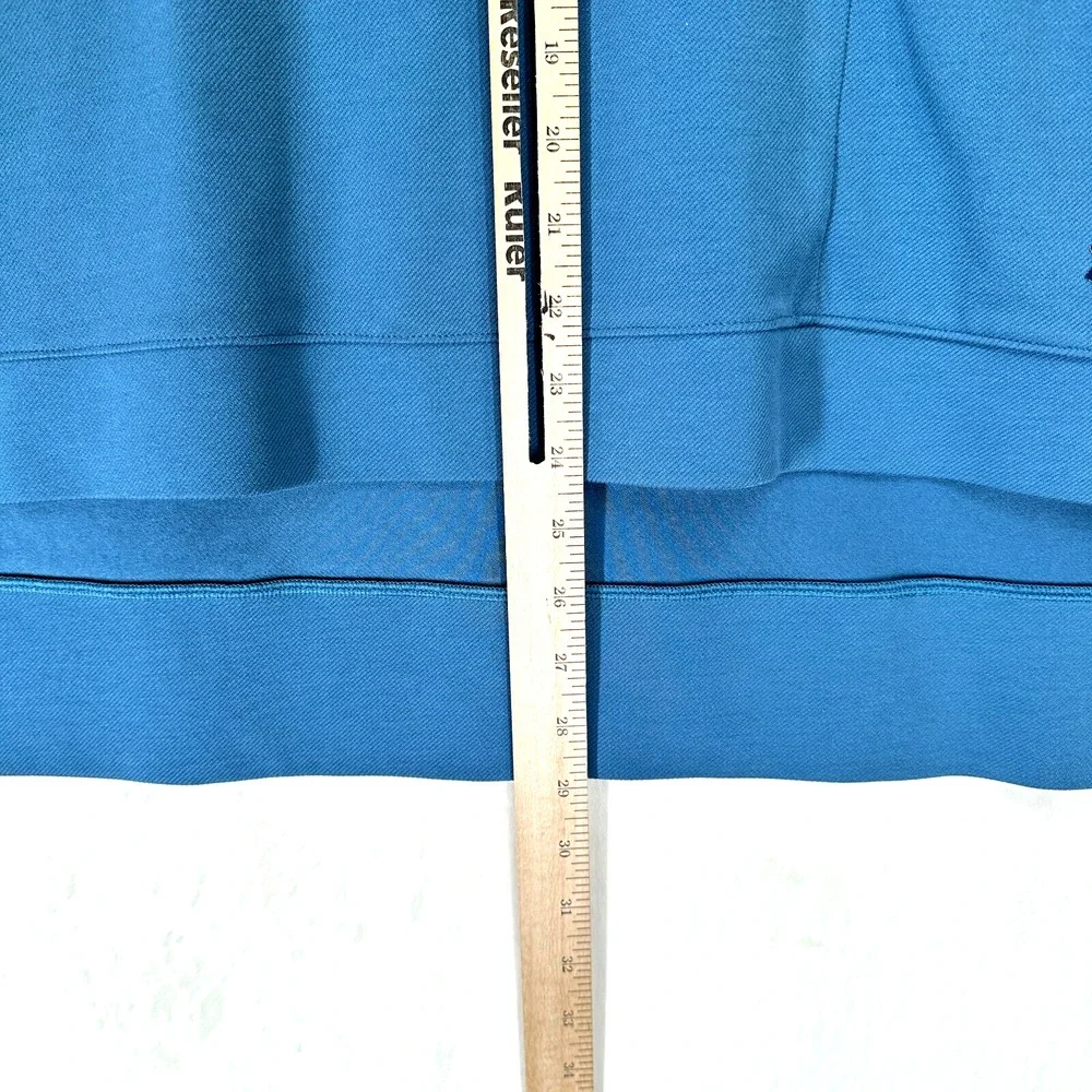 Under Armour Sweatshirt Womens L Turquoise Blue Hi Low Hem Crew Neck Side Pocket - Picture 6 of 9